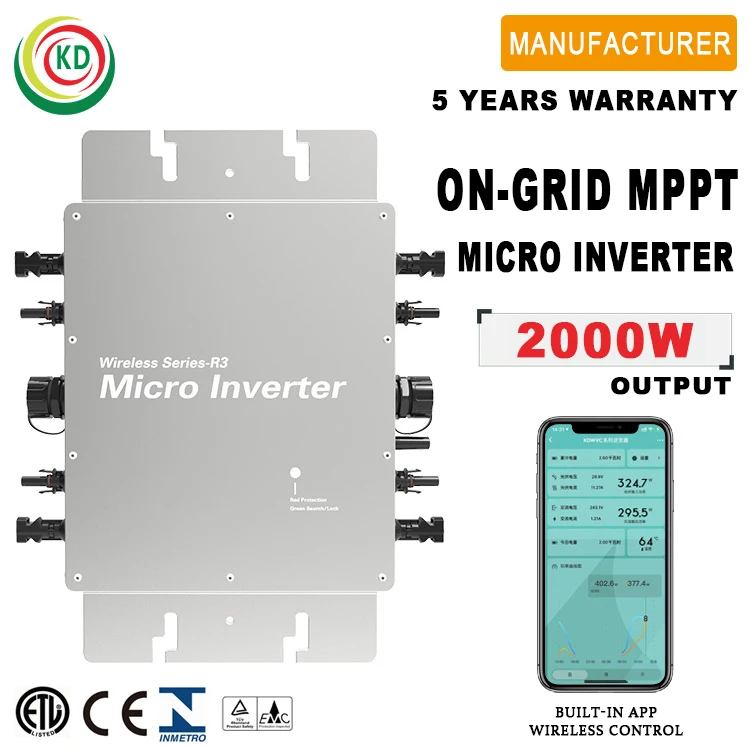 

WVC-2000W Inverter For Solar Panel 120V/230V 50/60Hz DC to AC 3kw 5kw on grid tie inverter with Intelligent Internet of Thing