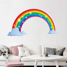 Shiny Rainbow 40 * 73cm Wall Stickers for Kid Living Room Mural Room Decoration Sticker Kindergarten Creative Children Gift