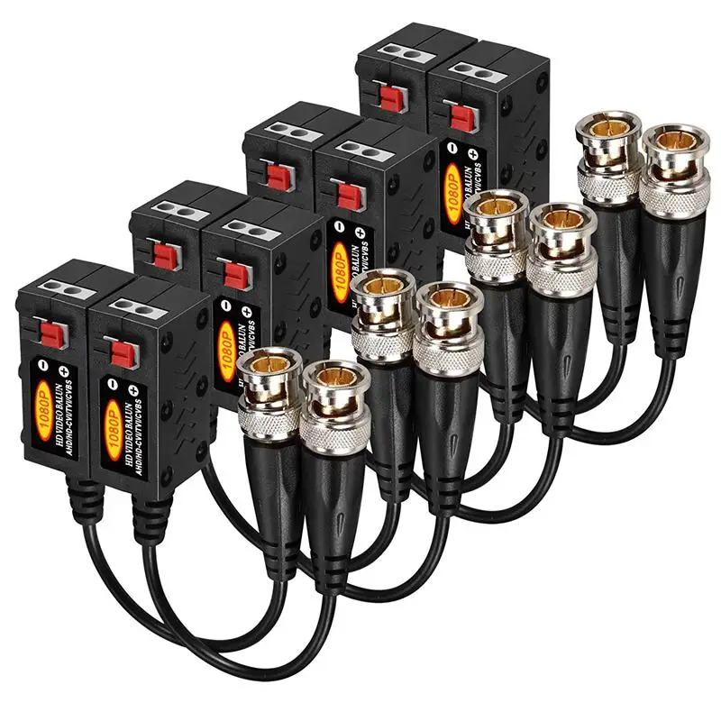 

1080P AHD/HD-CVI/TVI/CVBS Passive HD Video Balun Transmitter 4 Pairs (UTP Up to 350M-600M)