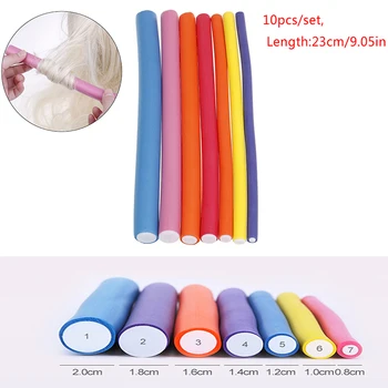 

10 pcs/Lot Soft Hair Curler Roller Curl Hair Bendy Rollers Styling Rollers Sponge Hair Curling DIY Magic Hair Curlers Tool