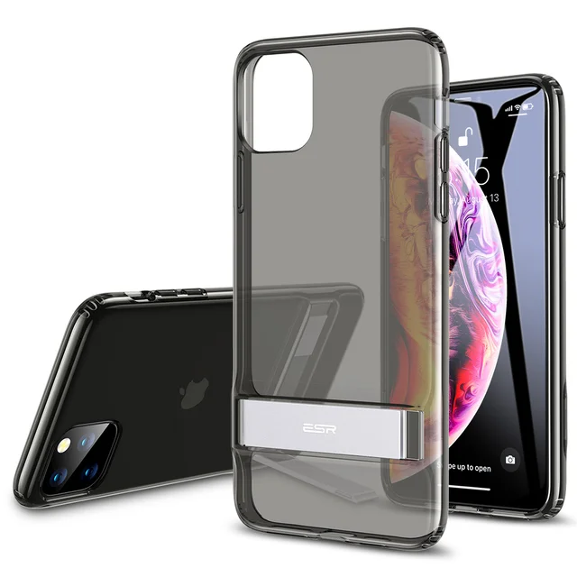 ESR Case for iPhone 11 /11 Pro Max Stand Metal Kickstand+Soft TPU Bumper Back Cover for iPhone X XR XS 11 8 7 Plus Case Funda Jelly Black