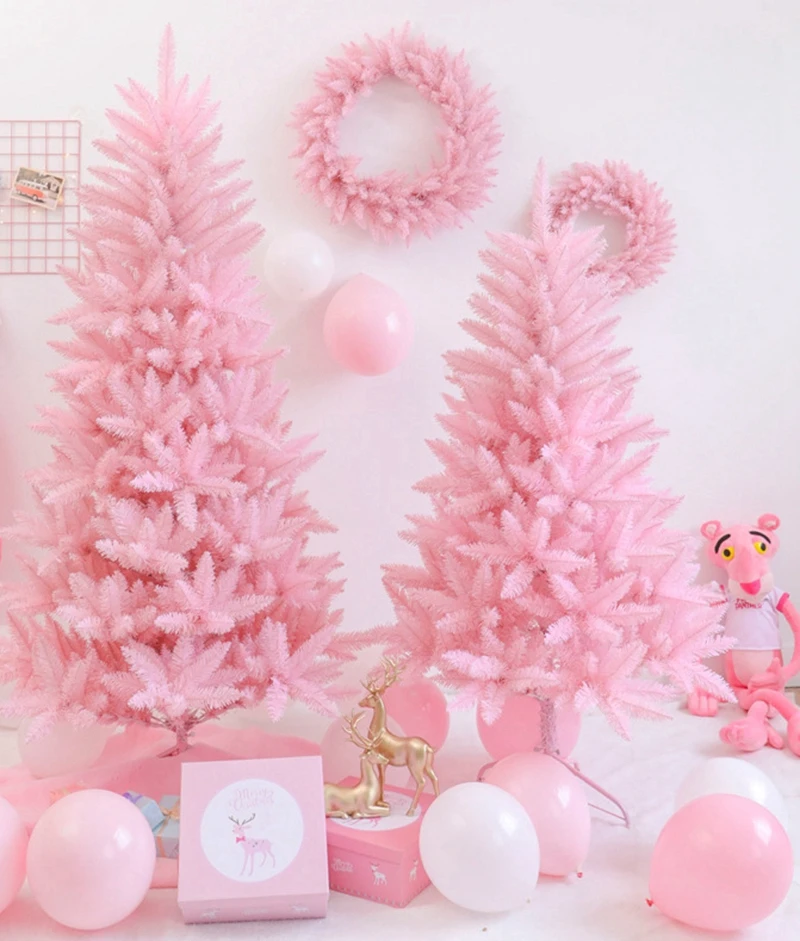 Creative Pink PVC Encryption Christmas Tree For Home Decorations Kids Gifts New Year Ornaments Desktop Decor New Christmas Tree