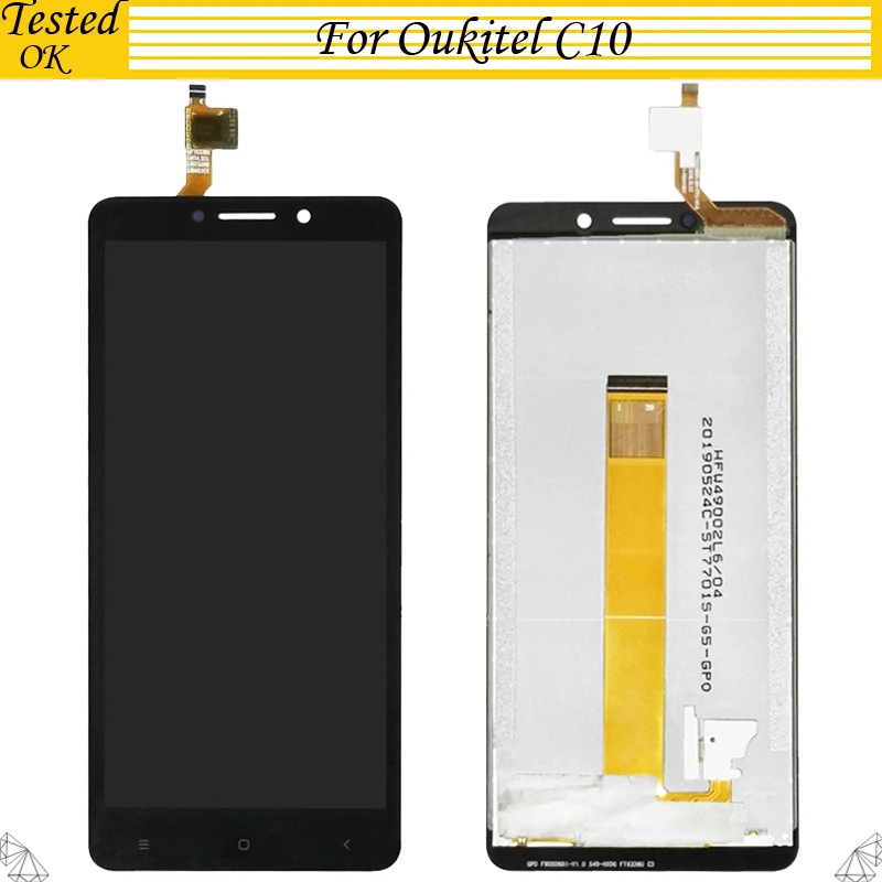 

5.0Inch Black For Oukitel C10 LCD Display+Touch Screen Digitizer 100% Tested Working Assembly Repair Parts