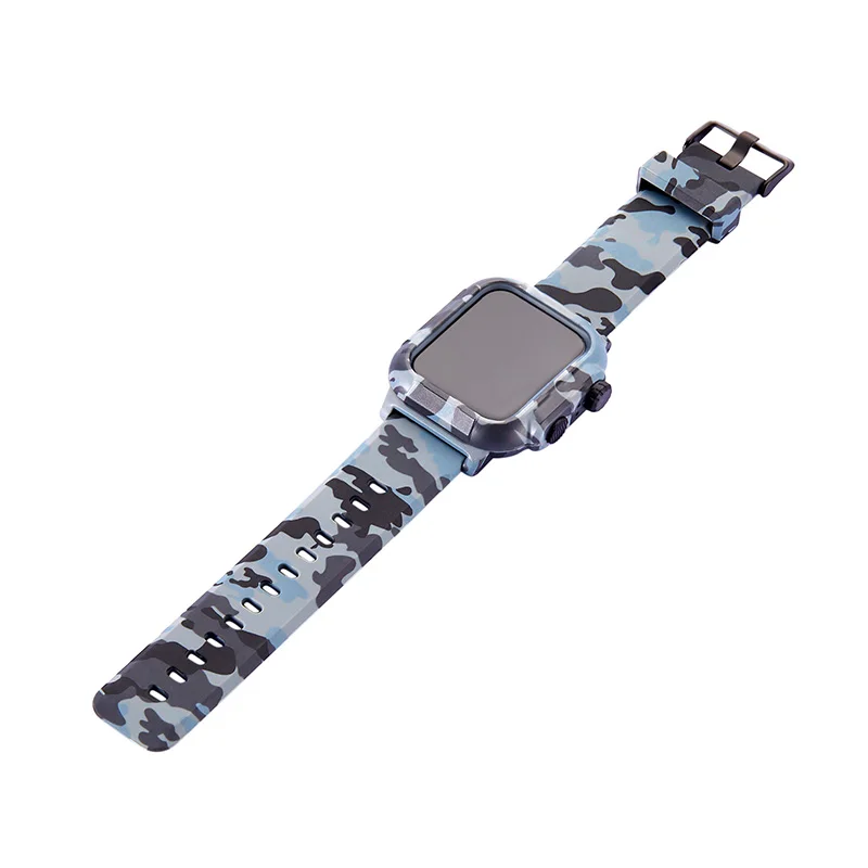 Camouflage Watchband Водонепроницаемый чехол для Apple Watch 38 мм 40 мм 42 мм 44 мм мягкая силиконовая Спортивная петля для iWatch Series 4 3 2 1 - Цвет ремешка: Camouflage Watchband