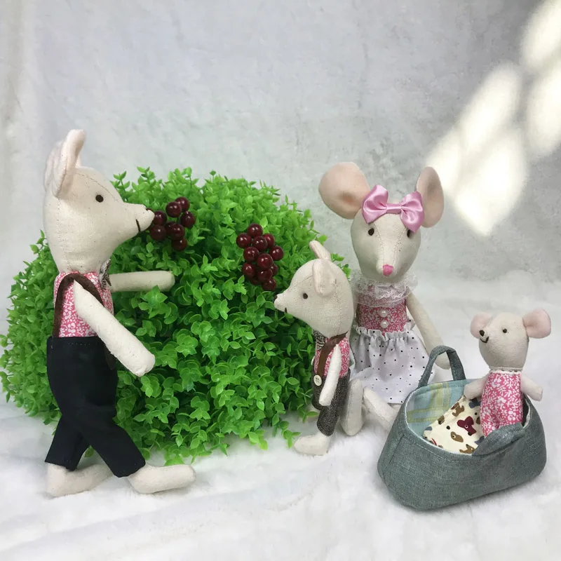 Мышь семейная Рождественская елка игрушка Kawaii плюшевая кукла мышь мягкие