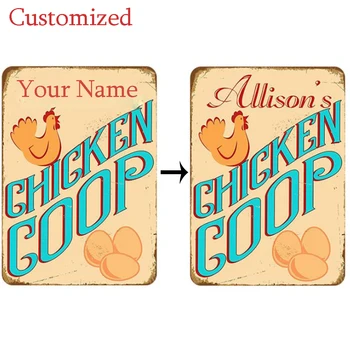 

Customized Posters Fresh Egg from Happy Chicken Retro Metal Tin Signs Vintage Home Wall Decor Shabby Chic Tin Plate Poster