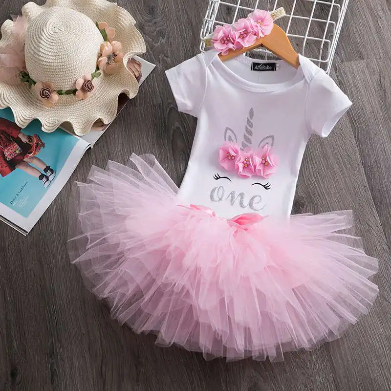 Платье для маленьких девочек 1 год платье для дня рождения Новогодняя юбка-пачка, Одежда для младенцев вечерние бальные платья для новорожденных, Vestidos Infantil, для девочек возрастом от 1 года до 2 лет - Цвет: Style3 Pink