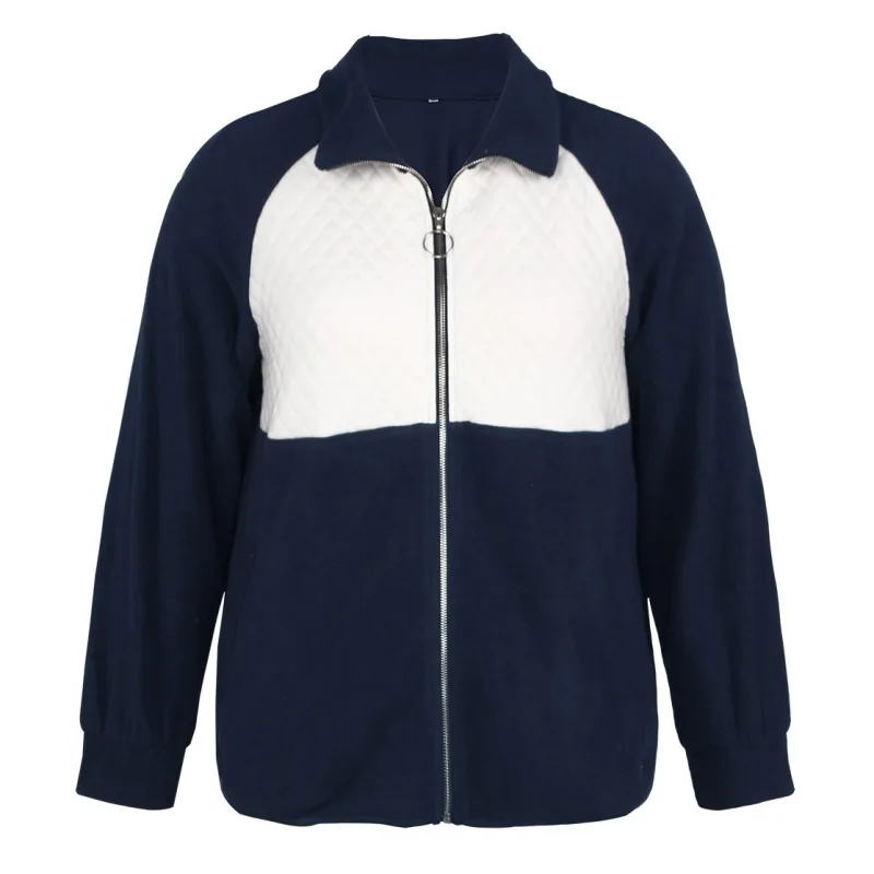 Woman Coats Female Winter Autumn Fashion Color Zipper Turn-Down Collar Long Sleeve Large Size Jackets Outwear With Pocket. 1