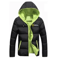 

Winter Discovery Channel National Geographic Down Jacket Men Hooded Warm Sports Golf Gentle Zipper Cycling Jacket Windbreaker