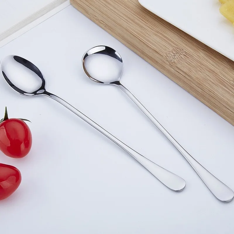 Low Price 1PC de mango largo de acero inoxidable cuchara de café, postre cuchara de crema de hielo de té cuchara cocina vajilla accesorios herramientas Ma5B6KAYb