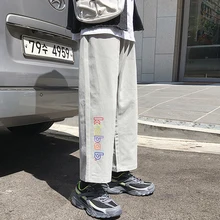 Мужские брюки Осень корейский стиль свободные хип хоп Эстетическая уличная Ulzzang повседневные модные брюки