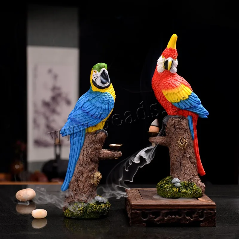 

Creative Parrot Resin Backflow Incense Burner Smoke Waterfall Incense Censer Aromatherapy Furnace Holder Use In Home Office