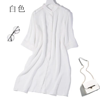 

Women's 100% Silk Solid Colors Button Down Long Thin Top Kimono Cardigan Shawl Coat Blouse Summer Beach Cover Up one size JN086