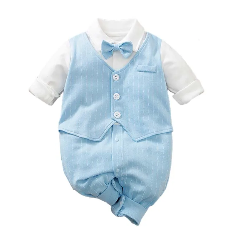 Newborn Toddler Kids Baby Boy Gentleman Jumpsuit Romper Bodysuit Outfits Clothes 