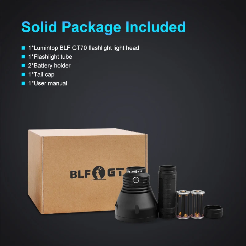 Светодиодный фонарь Lumintop BLF GT70 Cree XHP70.2 7500 люменов 2000 метров, тактический фонарь с батареей 18650 для поиска