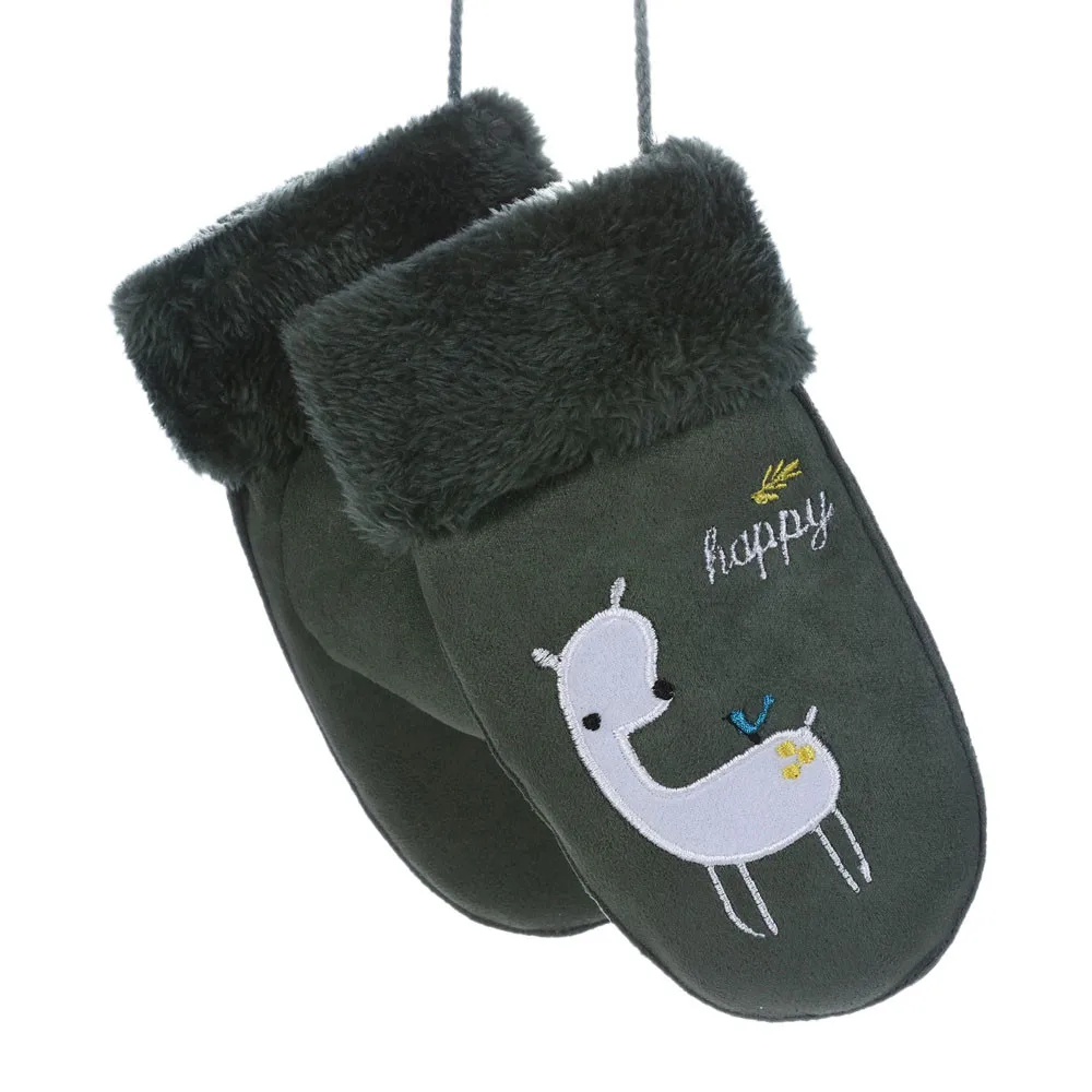 Children's Winter Gloves Cartoon Gloves Plus Girls Boys Twist Full Finger flip Wrist Warm Mittens Gloves#G2