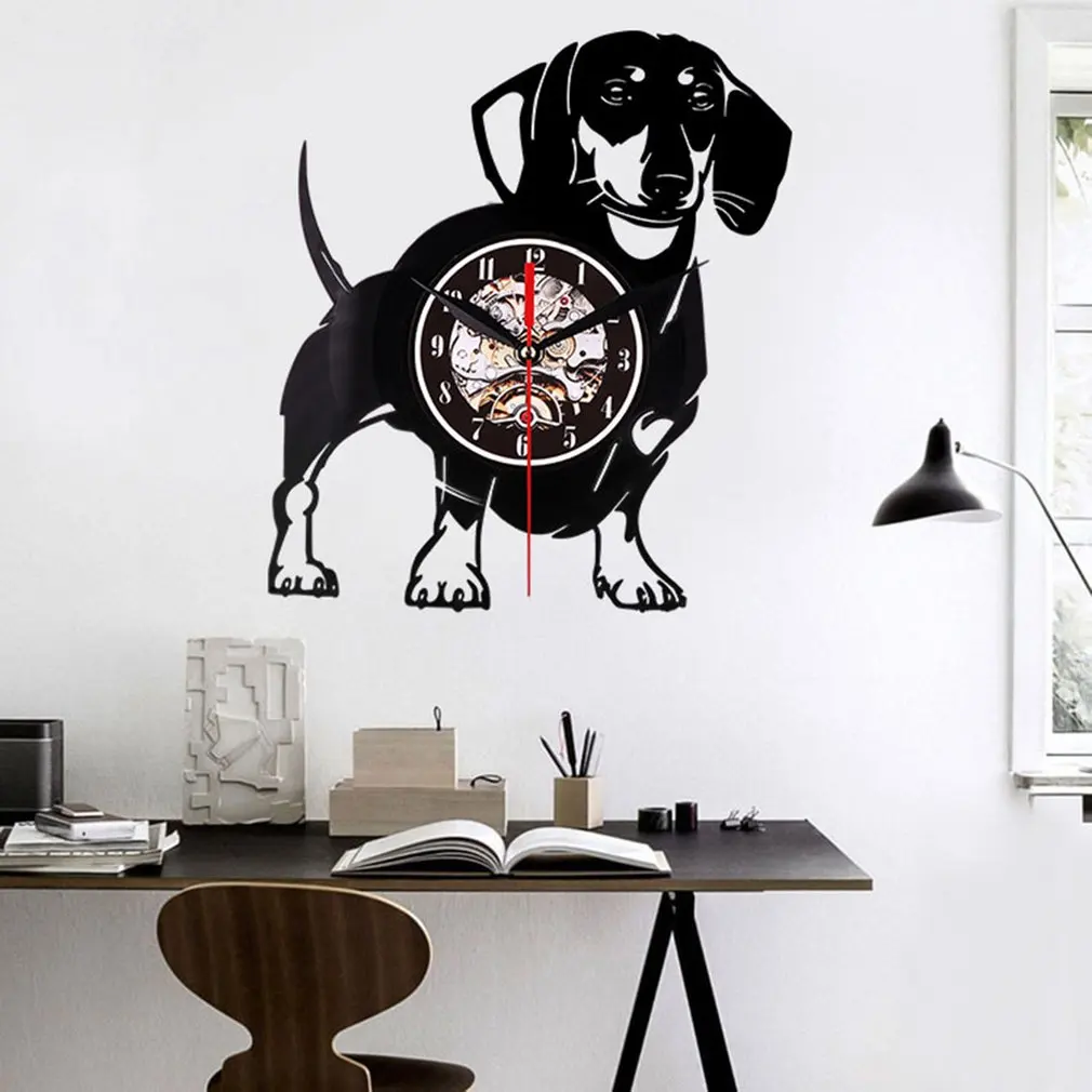 Vinyl Wall Clock Vinyl Record Creative Wall Clock- A Puppy Without Light