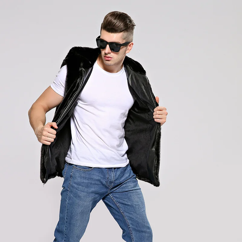 

Faux Fur Vest Plus Size Sleeveless Jacket Men's Clothing Hooded Vests for Men Coat Jackets Casaco Masculino KJ319