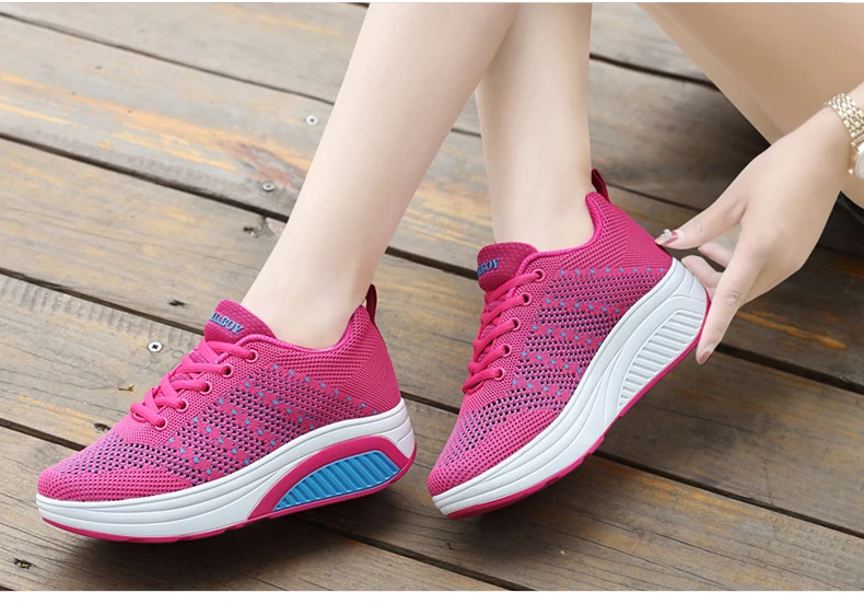 Женская обувь для бега на платформе, формирующая тело, обувь кроссовки для фитнеса, обувь для танцев на танкетке, женская спортивная обувь для похудения