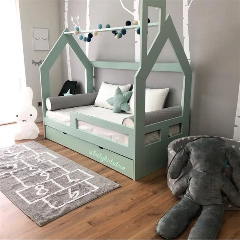

INS Nordic Cotton Checkers Tapete Infantil Decorative Mat 75*180cm Play Mat for Kids Nordic Decor Carpet Fotografia Photo Props