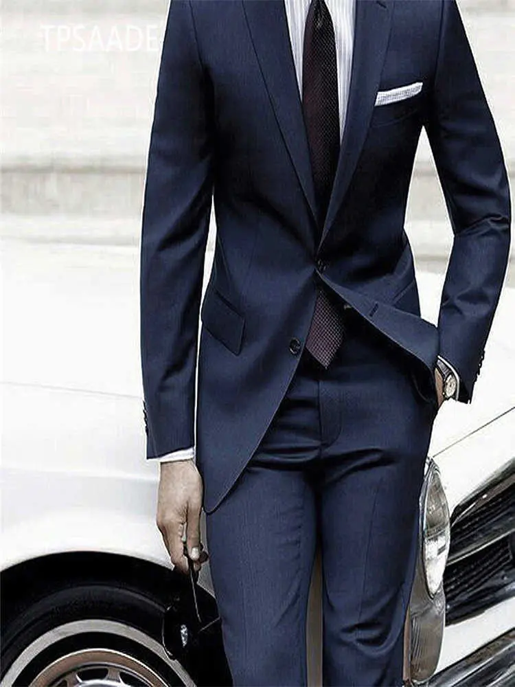 Picture style Ternos Masculinos, Мужская офисная одежда, приталенный мужской костюм на выпускной, свадебные костюмы для мужчин, Блейзер, 2 предмета, синий,(пиджак+ брюки - Цвет: Picture style