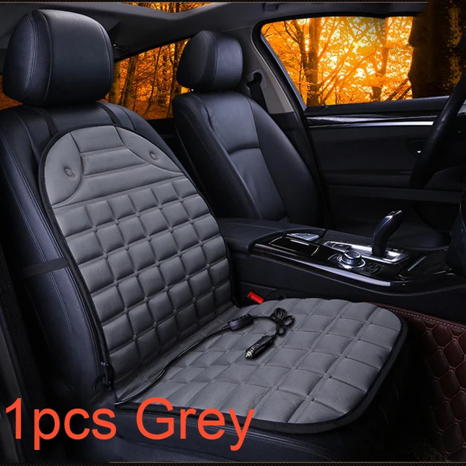 Car Heating Pad for Seat Cushion 12V Heated Cover Seat,Heater Warmer, Winter Household Cushion car driver heated seat cushion - Название цвета: 1pcs Grey A