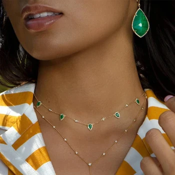

RAKOL Bohemia NEWest Gold Color Pink Stone Chain Necklace Choker Fashion Jewelry for Women Elegance Gift Stylish RA0243K