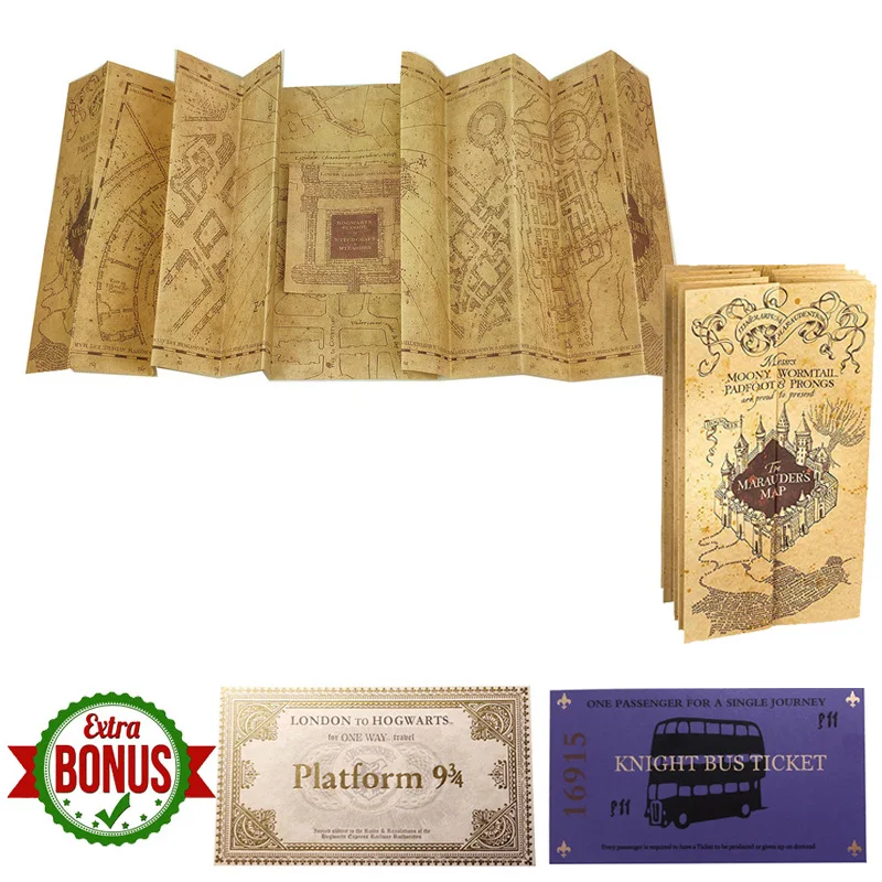 28 видов Поттер Волшебная палочка s с подарочной коробкой Дамблдор металлический сердечник волшебная палочка Harried волшебная палочка с бонусом для рождественского подарка - Цвет: Map with Tickets