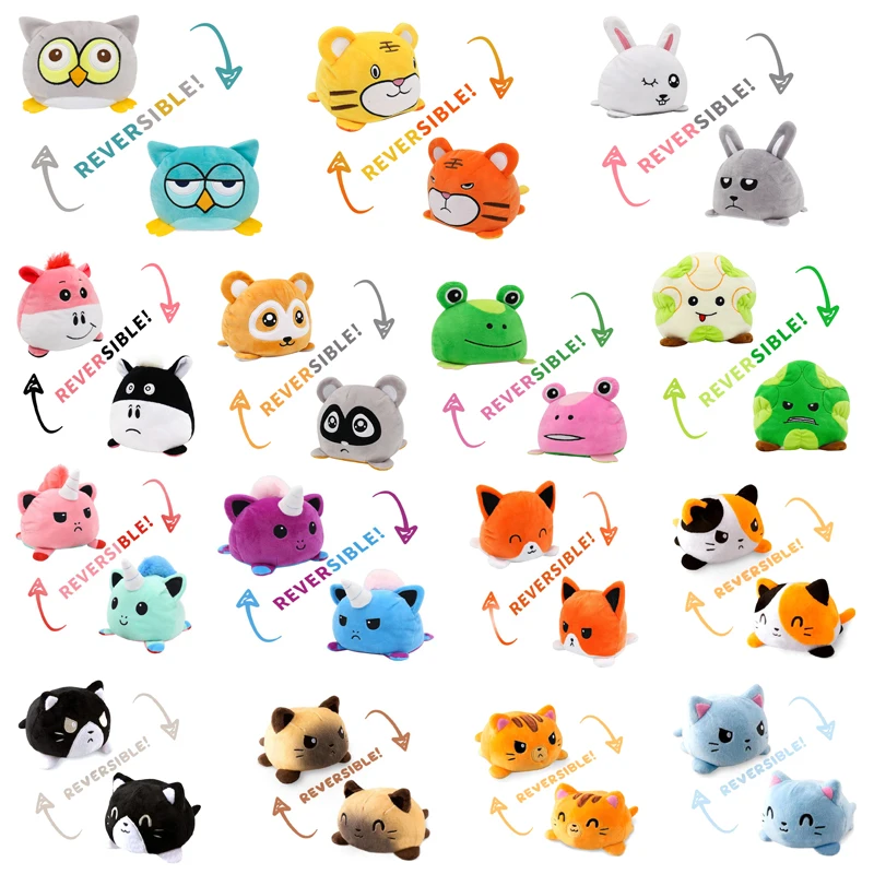 Doll Toy Gato Cat Plush Animals Peluches Soft-Gift Reversibles Girl Pulpos Double-Sided-Flip