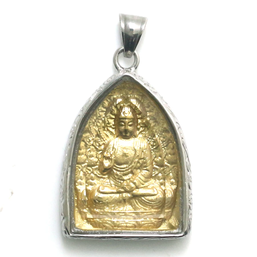 Golden Color Buddha Stainless Steel Protect Pendant | Украшения и аксессуары