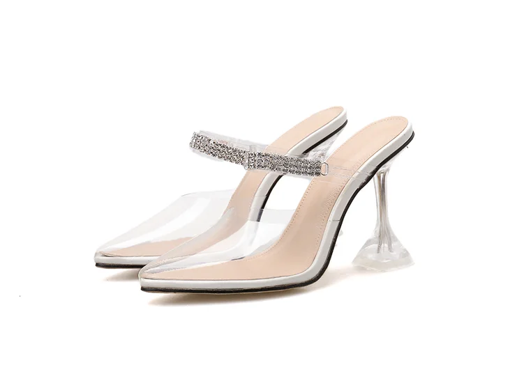 

Women Shoes Sandals Summer High Heel Shoes Crystal Clear Heel Gladiator Luxury Shoes Women Designers Zapatos De Mujer E214
