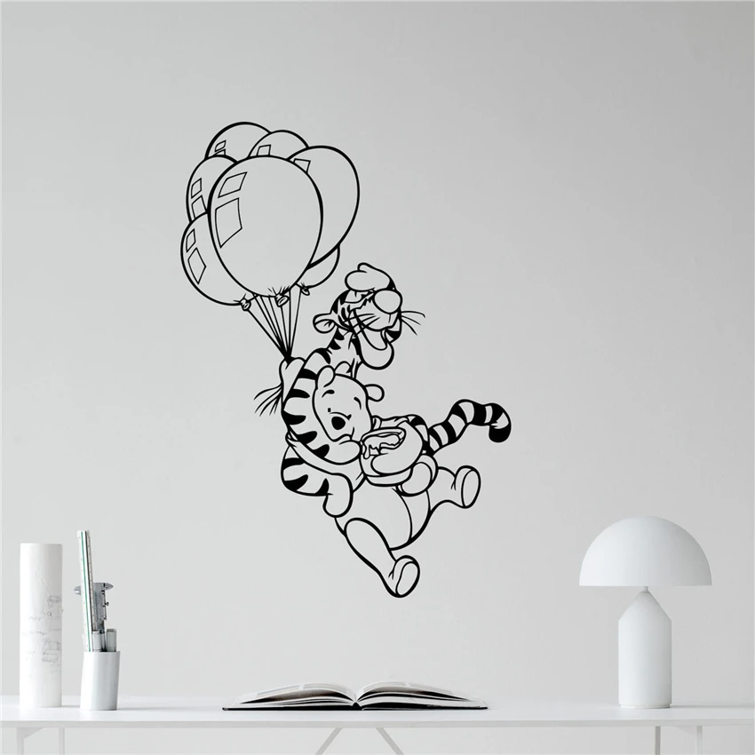 

Disney Winnie the Pooh wall applique jump vinyl sticker nursery home decoration Wall Decals Cartoon Vinyl Wall Sticker N200