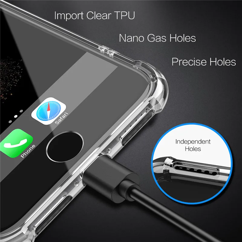 Lovebay модный прозрачный чехол для телефона для iPhone 11 Pro X XR XS Max 7 8 Plus TPU подушка безопасности анти-осенняя оболочка для iPhone 6 6s