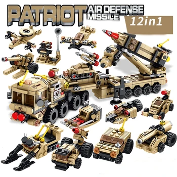 

549 PCS 12 IN 1 Compatible Building Blocks Boy Bricks For Kid Aircraft Educational Toys Plastic Missile Blocks