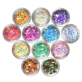

Nail Art Flake 12 Boxes Nail Glitters Horse Eye Sparkling Sequins Chunky Glitters for Slime, Face and Eye Make Up (12 Colors, Ho