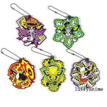 

IGGY COSPLAY rubber pendant COS Star Platinum Hierophant Green the World Stand anime strap phone charm Accessories Keychain