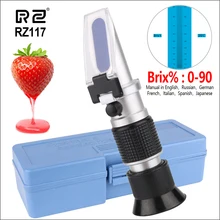 Rz Refractometer Suiker Meter 0-90% Brix RHB-90ATC Handheld Brouwen Auto Refractometer Fruit Saus Meter Suiker Refractomer