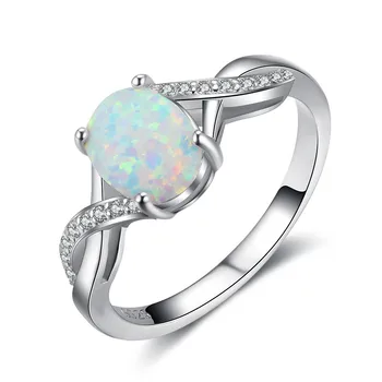 

MSWEIJIA 925 Sterling Silver Ring Protein Color Opal Diamond Ring Ring Finger 925 Sterling Silver Jewelry for Women