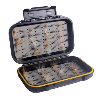 

40 Pieces Simulation Flies Wet Fly Fishing Lures Steel Hooks Streamer Lure Kit with Case Fly Box Fishing Baits