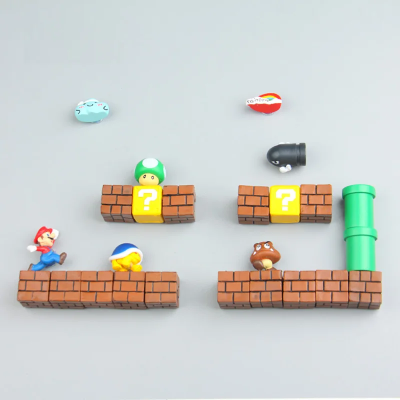 54 шт 3D Super Mario Bros. Магниты на холодильник стикер сообщений забавные Девочки Мальчики для малышей детей студентов игрушки подарок на день рождения