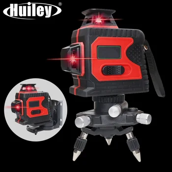 

Waterproof Red Light 12 Lines Laser Level with Wall Bracket Self-Leveling 360° Rotation Vertical Horizontal Line Outdoor Indoor
