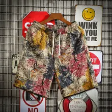 Высококачественные мужские шорты летние модные шорты с цветочным принтом Мужские повседневные шорты с эластичной талией Гавайские обшитые мужские шорты больших размеров 5XL