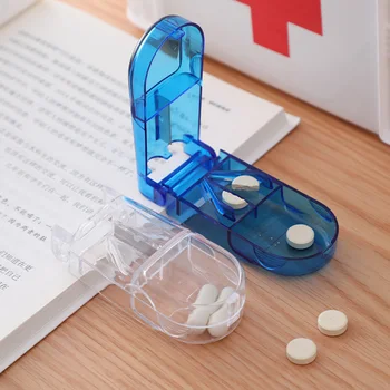 

1Pc Portable Pill Cutter Box Portable Convenient Drug Box Tablet Cutter Splitter Medicine Pill Holder Pill Cutter box