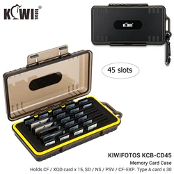 Organiseur de cartes de Type A, 45 emplacements étuis de carte mémoire porte boîte de rangement pour 15 CF / XQD + 30 SD SDXC SDHC / NS / PSV / CF CFexpress 