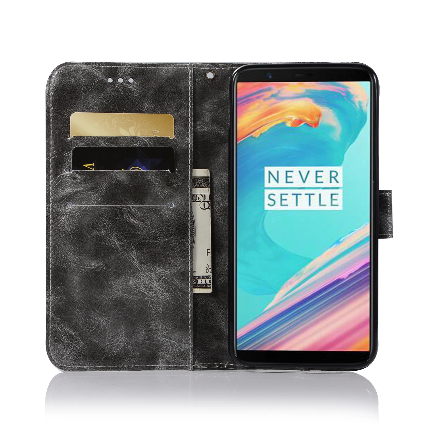 10pcs/lot Handset Retro Style Flip Wallet PU Leather Phone Case Cover For One Plus 5T 6 6T 7 Pro Oneplus 6 Oneplus 7Pro 7 6 T 5