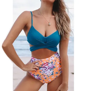 

bikinis 2019 muje rWomen Print Push-Up Padded Bra Beach Bikini Set Swimsuit Swimwear biquinis feminino swimming suit for women
