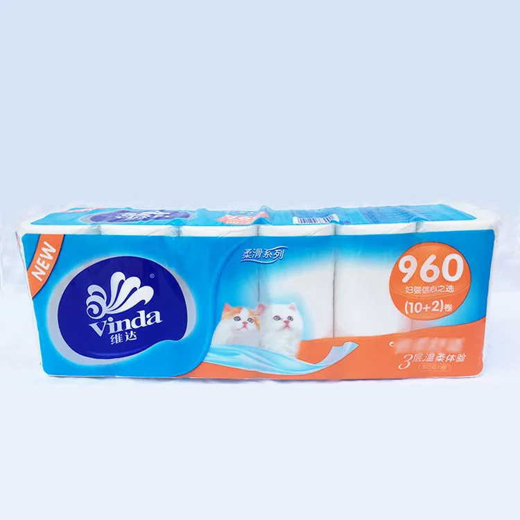 

Vinda Toilet Paper 960G Silky Series Roll Paper Maternal And Infant Paper Comfortable 3-Tier Gentle Experience Family Toilet Pap