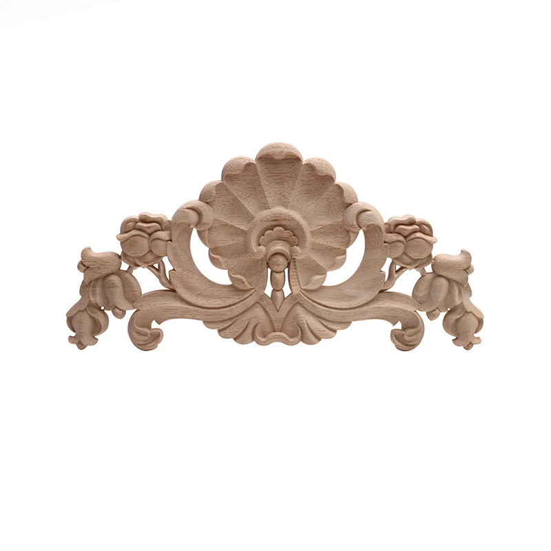Wood Applique Onlay Wood Decal Rubber Wood Corner Walls Decor Unpainted Antique Wood Figurines Wood Mouldings Exquisite NEW
