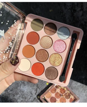 

12 Colors Sugar Crystal Eyeshadow Palette Glitter Shimmer Matte Glitter Eye Shadow Pallete Pigmented Waterproof Makeup Palette