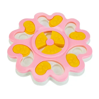 

Educational Dog Toys Flower Design Anti Dog Bowl Puppy Dog Food Dispenser Pet Dog Training Toys 25 x 3Cm Pink + Yellow + White